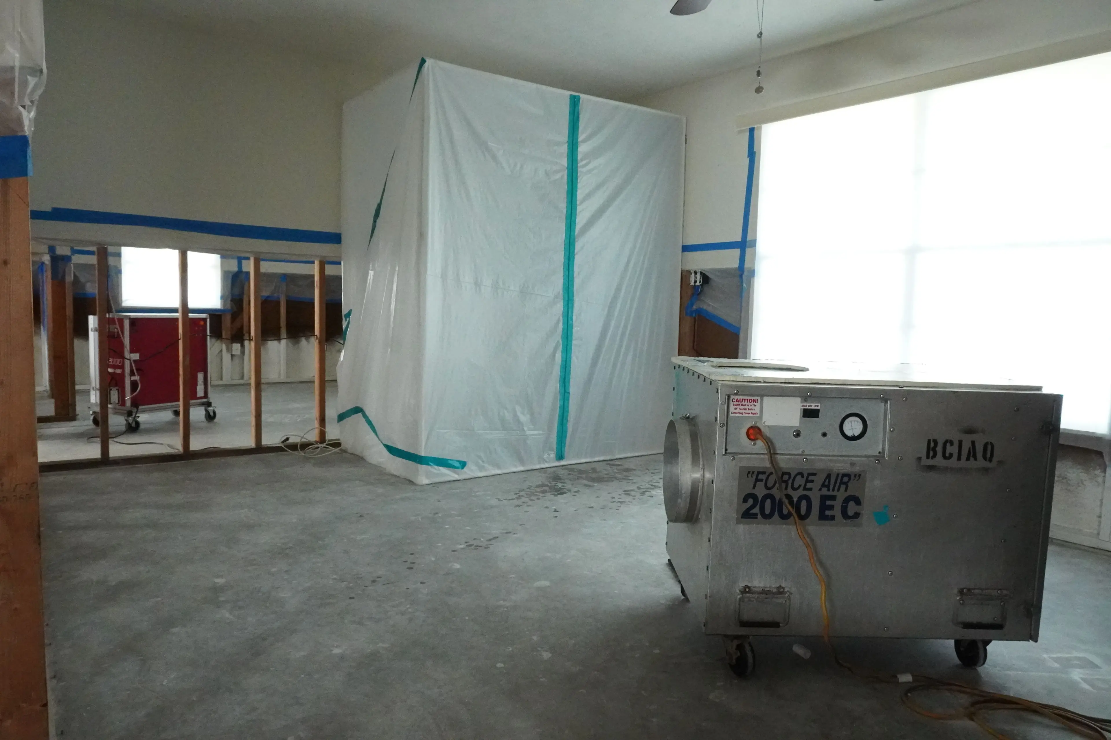 Air Purification equipment set up inside a property